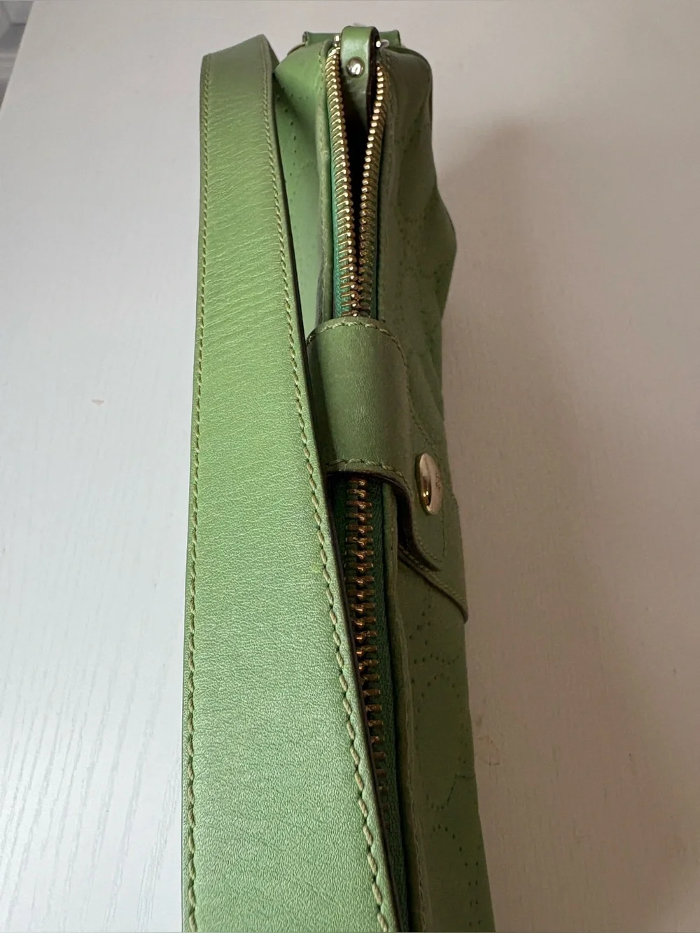 Kate Spade Green Leather Quilted Shoulder Bag